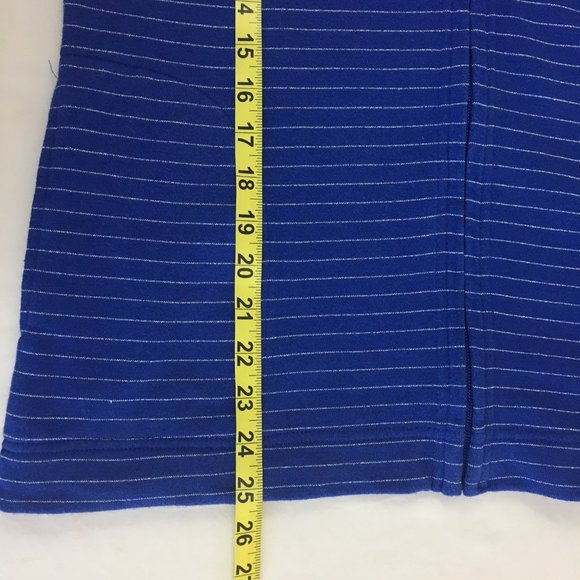 VTG Liz Claiborne Hoodie Blue Silver Metallic Striped Full Zip Women's M - Picture 11 of 13